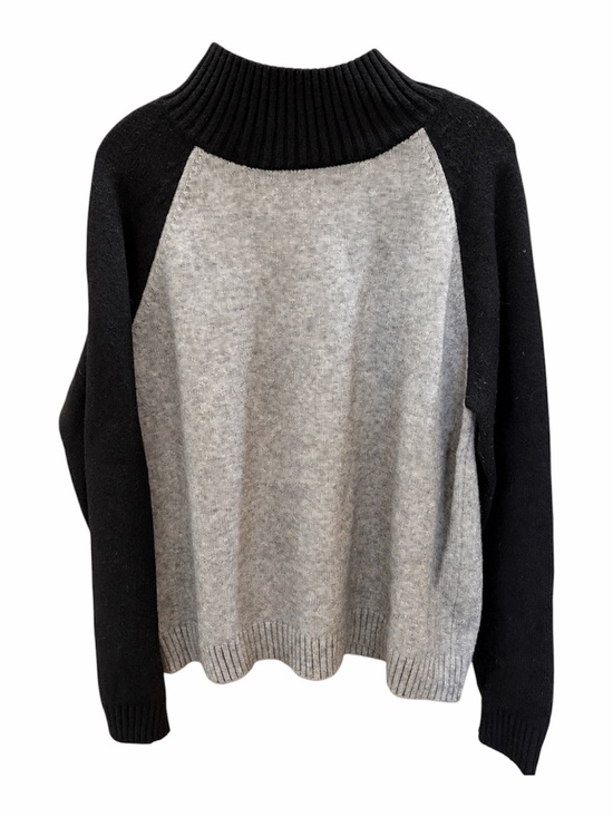 Karen Kane Sweaters - Karen Kane | Two-Tone Black and Gray Mock Neck Sweater